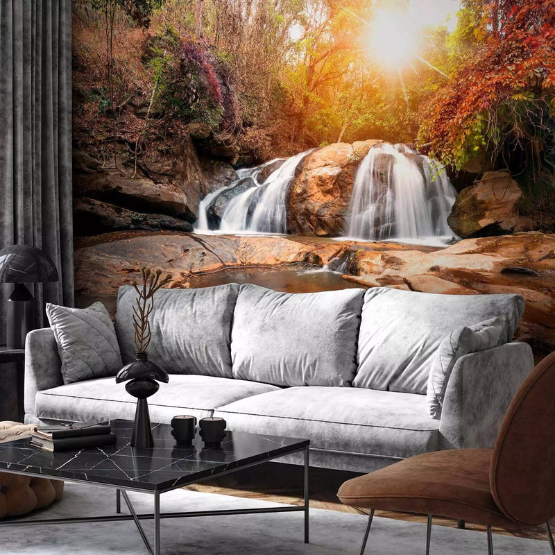 Wall Murals - landscape with a waterfall on an autumn forest, 92893 G-ART