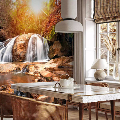 Wall Murals - landscape with a waterfall on an autumn forest, 92893 G-ART