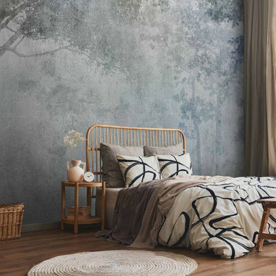 Wall Murals - Trees in the fog - Landscape in blue and gray - 131901 G -art