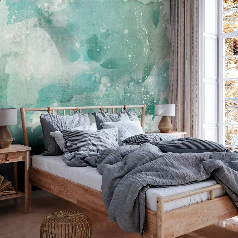 Fototapetes - Kompozīcija ar akvareli, piparmētras plankumi - 137223 G-ART