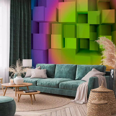 Wall Murals - G-ART coloured geometric shapes with illusion effect