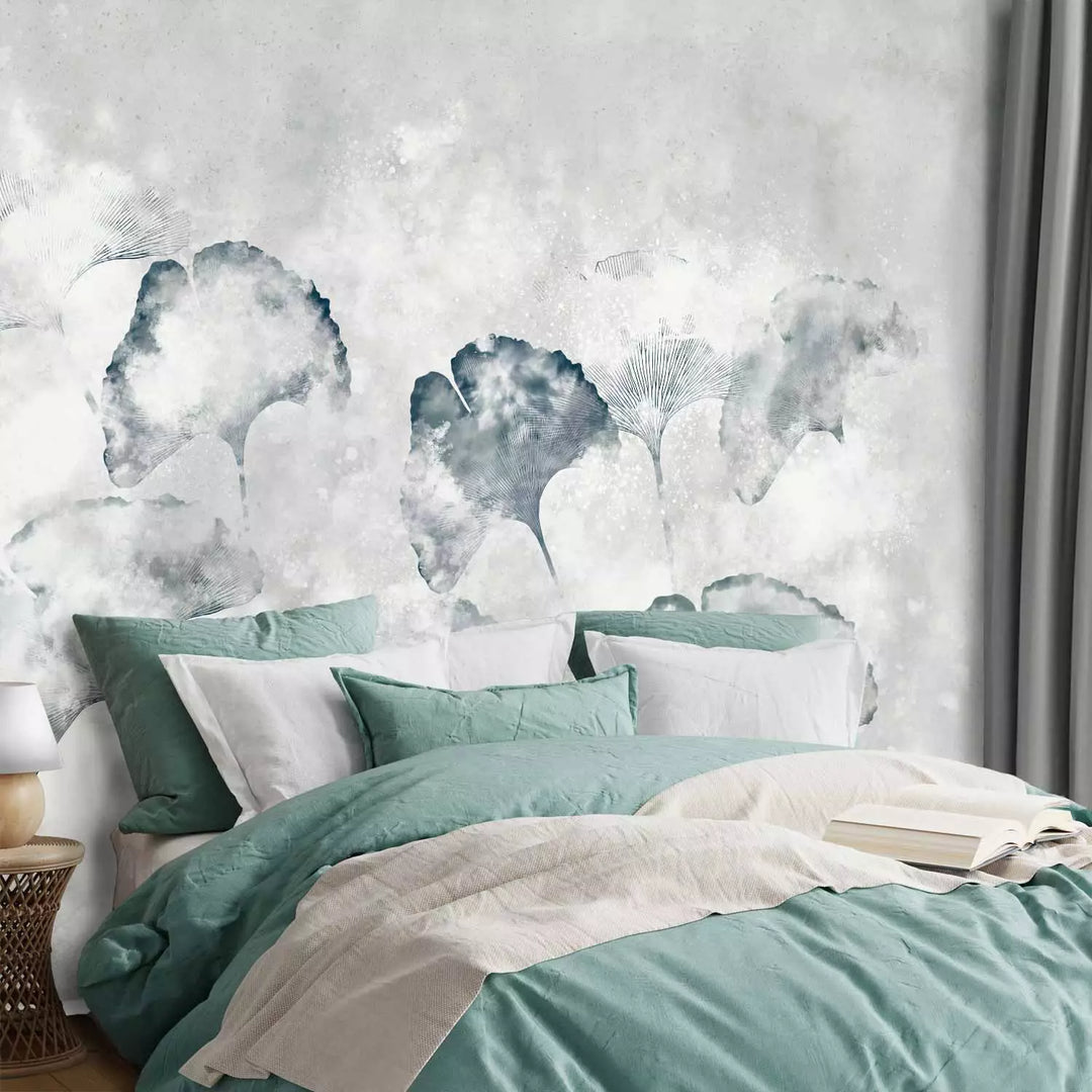 Fototapetes - Lapas uz pelēka fona - bez smaržas G-ART