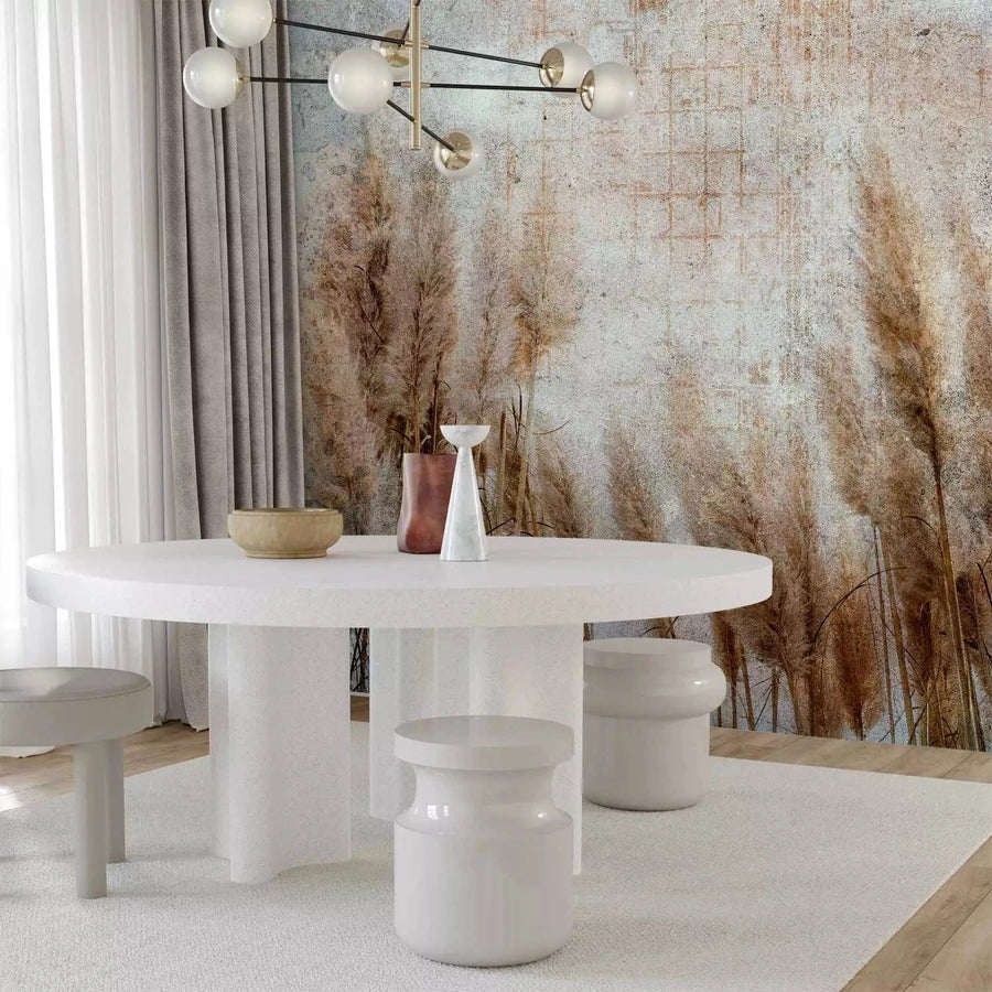 Fototapetes- Lauka deja - ainava ar bēšiem pļavas augiem G-ART