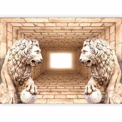 Valokuvatapetti 3d illuusio - Secret of the Lions, 61732, beige G-ART