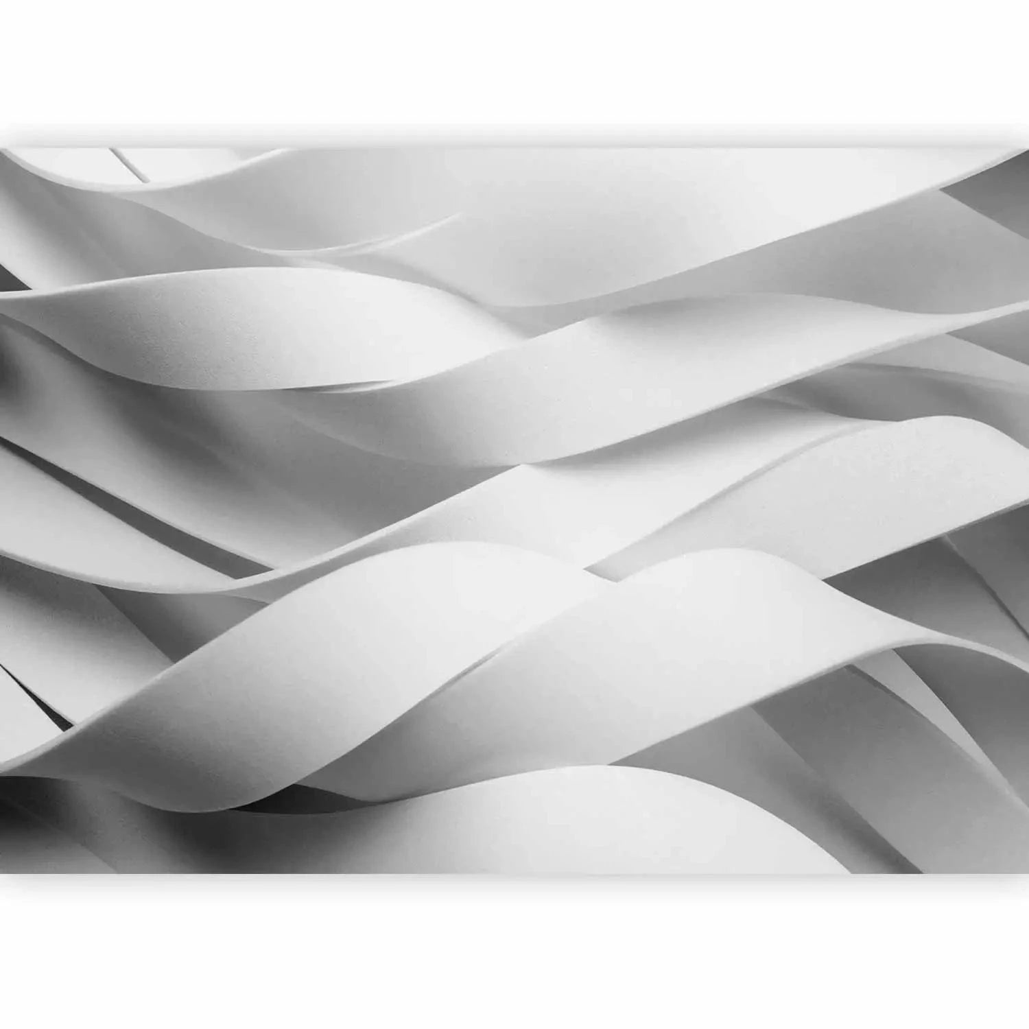 Fototapetes - Lentes – 3D abstrakcija baltā krāsā, 142073 Tapetenshop.lv