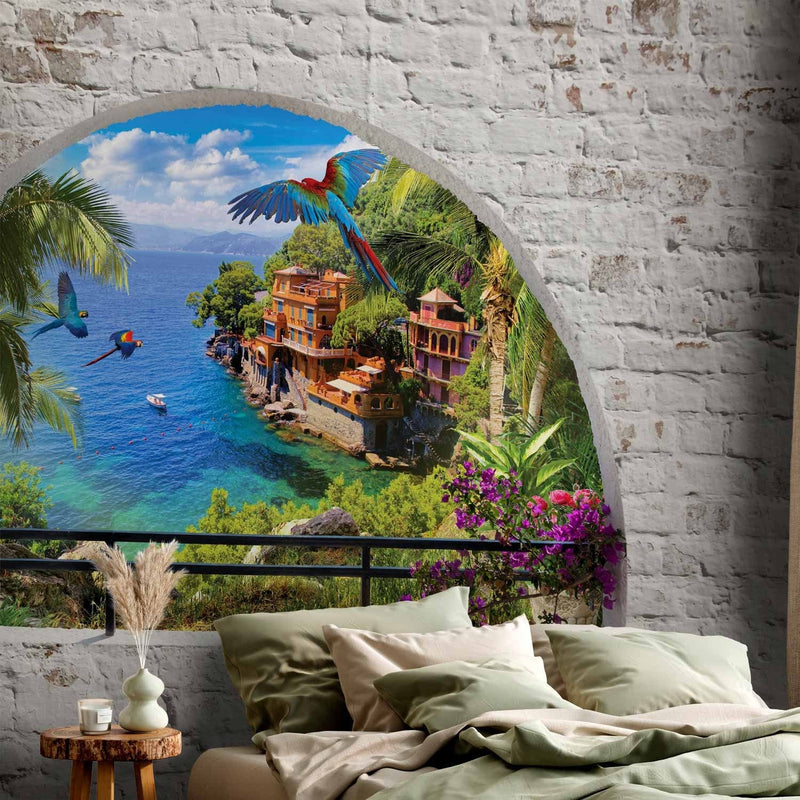 Kaunis Valokuvatapetti merinäköalakaareilla - Window in Paradise, 92036 G-ART