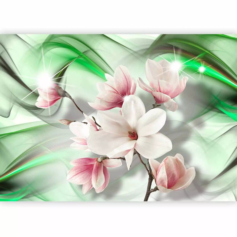 Wall Murals With magnolia flowers. Green tones, 62466g-art