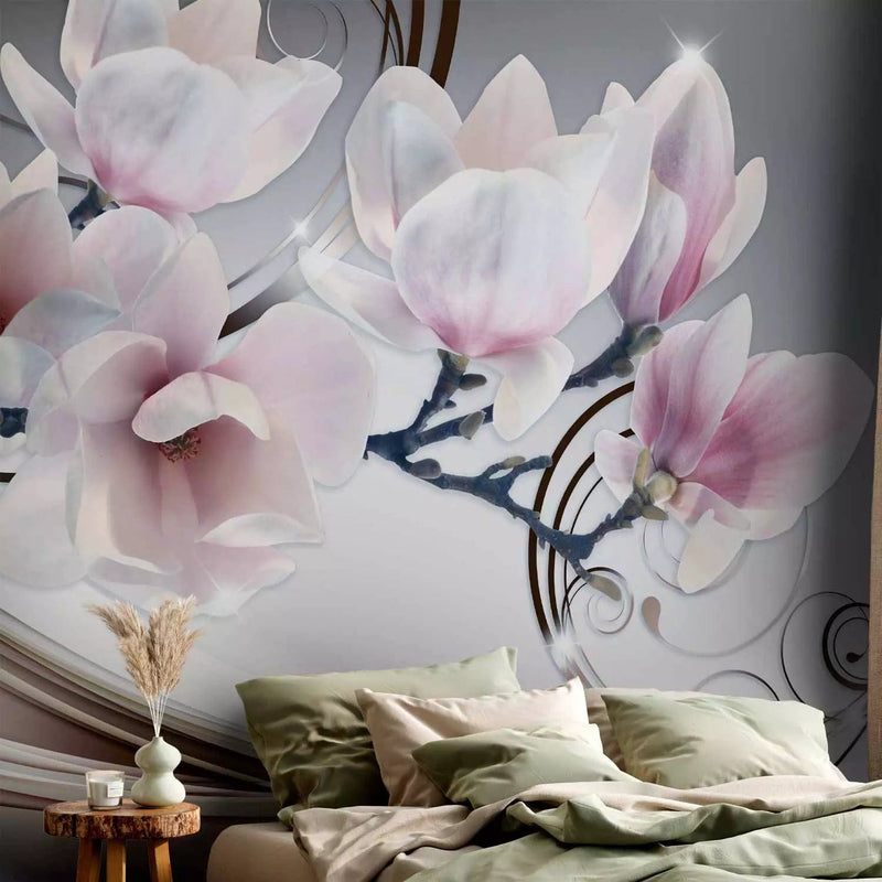 Gray Wall Murals with magnolia flowers, 61895 - Better price G -art