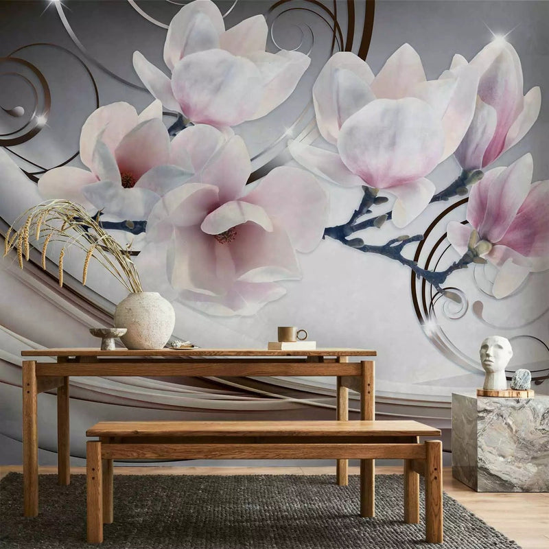 Gray Wall Murals with magnolia flowers, 61895 - Better price G -art