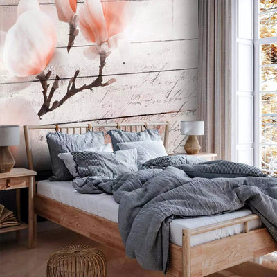 Wall Murals - orange magnolia flowers on the wood surface, 62470 G-art