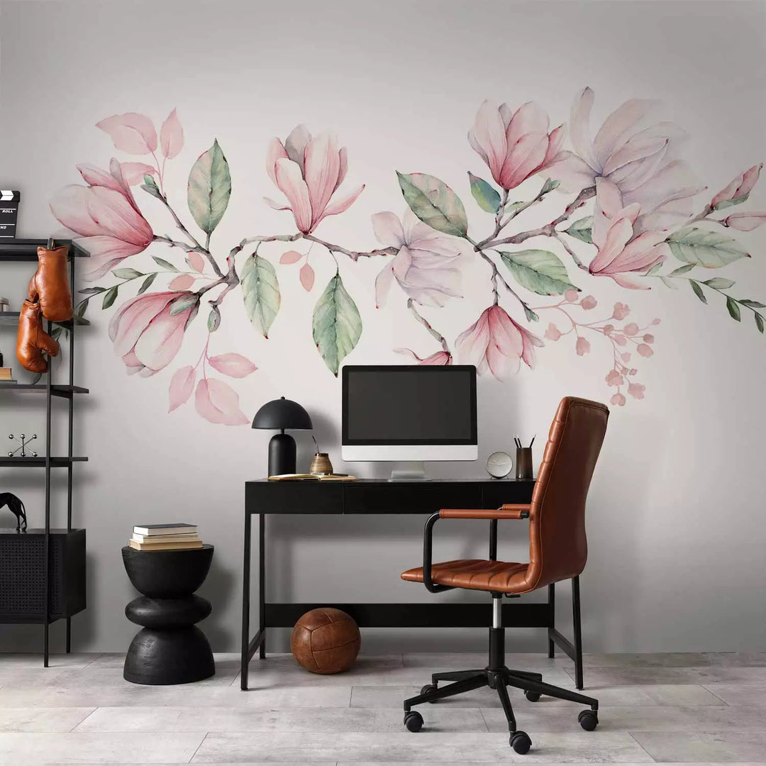 Fototapetes viesistabai - Magnolijas ziedēšana, rozā toņos, 143171 G-ART