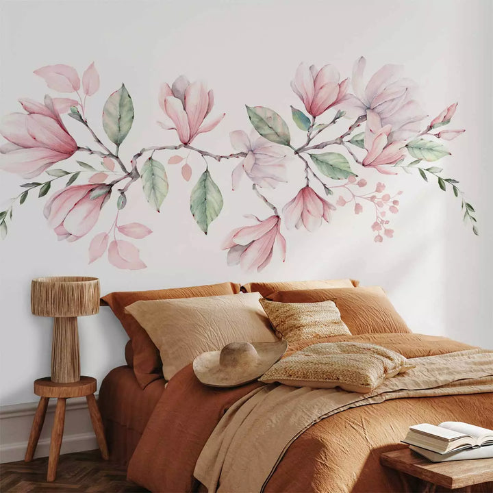 Fototapetes viesistabai - Magnolijas ziedēšana, rozā toņos, 143171 G-ART