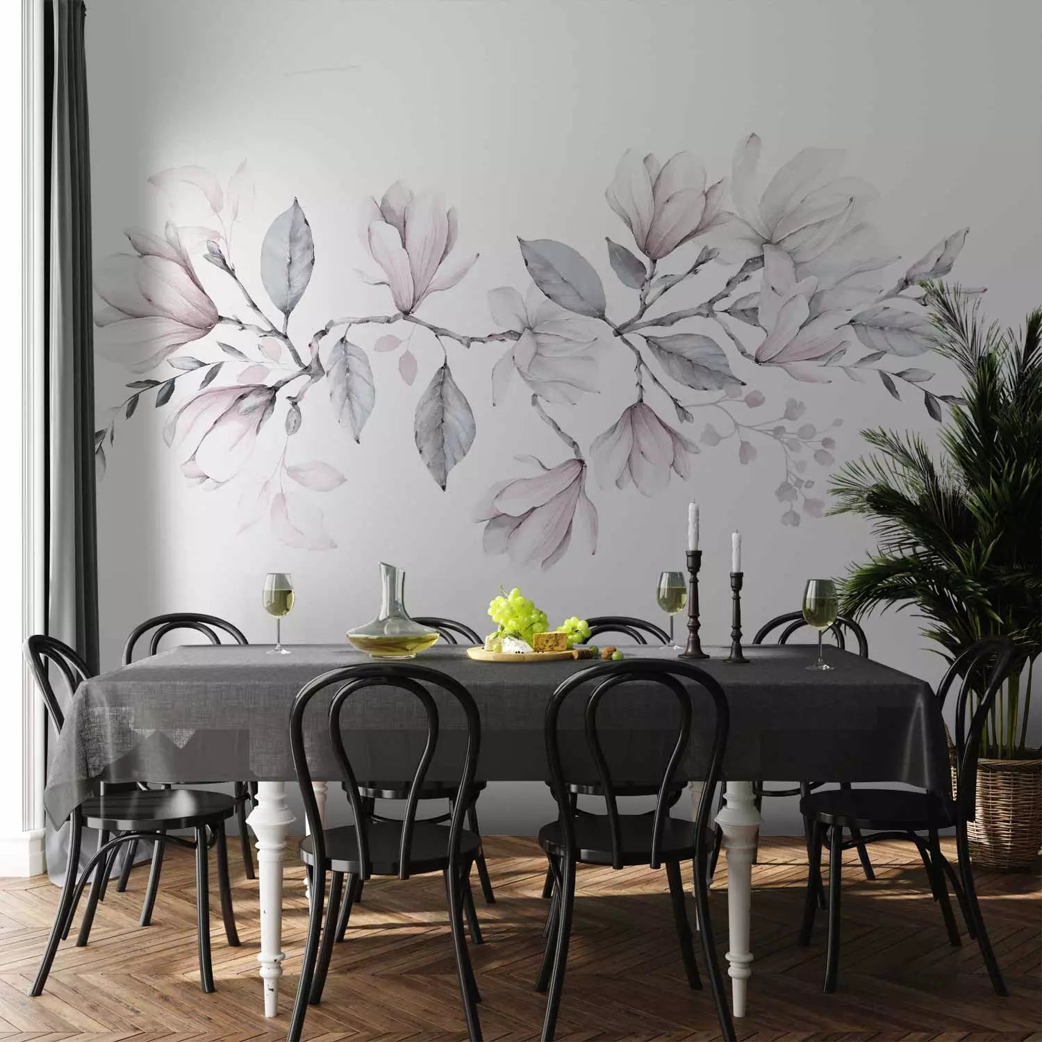 Fototapetes - Ziedoša magnolija, romantisks ziedu motīvs gaišās krāsās G-ART