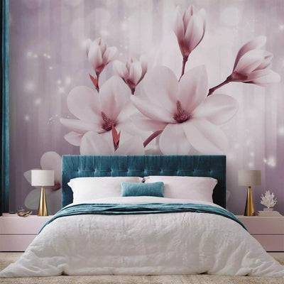 Wall Murals - Violet Magnolia and Light Game, 66209G-EAR