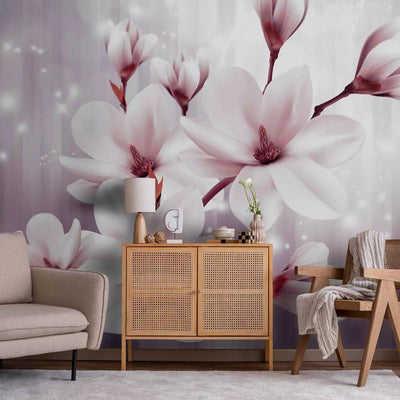 Wall Murals - Violet Magnolia and Light Game, 66209G-EAR