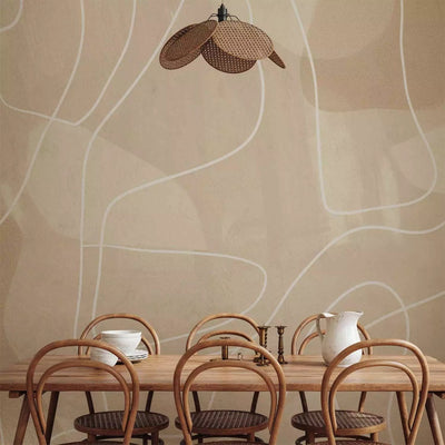 Wall Murals - a minimalistic composition with soft, flowing forms G-ART