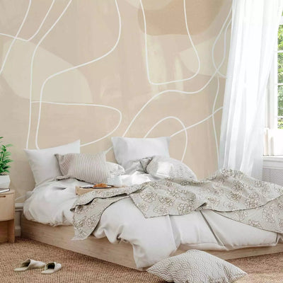 Wall Murals - a minimalistic composition with soft, flowing forms G-ART