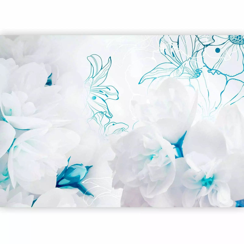 Wall Murals - white jasmine with stylized flowers in Zili, 60797g-art