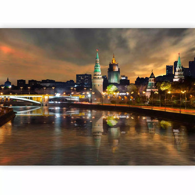 Wall Murals With Moscow's views of night Kremlin brown tones, 61624 G-art