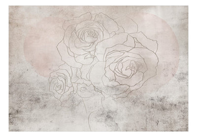 Fototapetes - Mākslinieciskā siena ar ziedu zīmējumu, 148943 G-ART