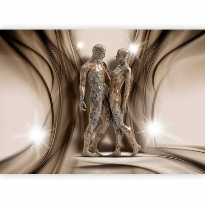 Romantic Wall Murals with a pair in brown color - Marble hugG-ART