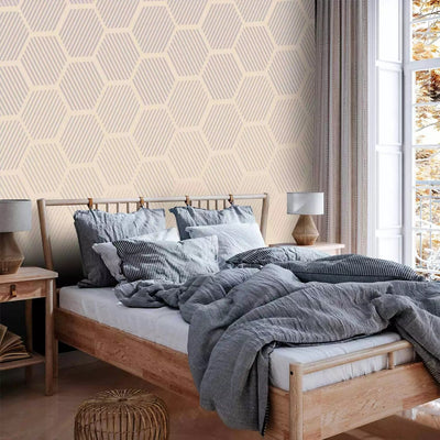 Wall Murals - pastel glass motif with hexagonal shapes, 161069 G-ART