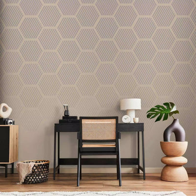 Wall Murals - pastel glass motif with hexagonal shapes, 161069 G-ART