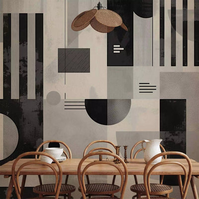 Wall Murals - abstract composition with simple shapes and lines G-ART