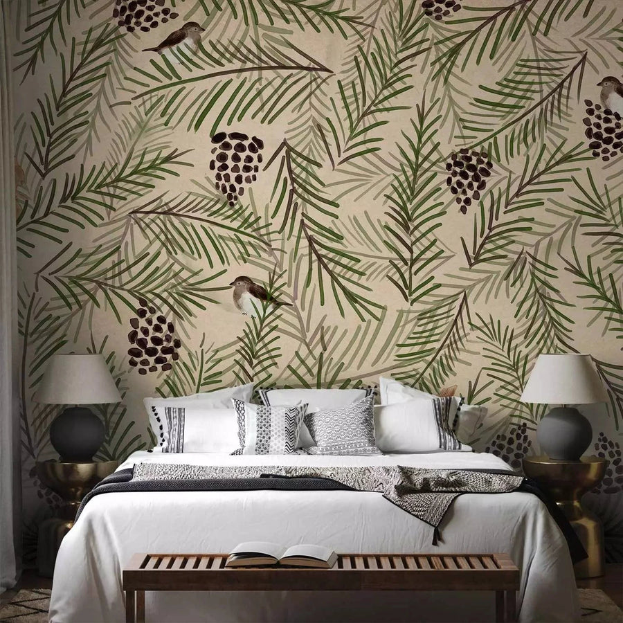 Fototapetes - Meža motīvs – ainava ar meža dzīvniekiem un kokiem G-ART