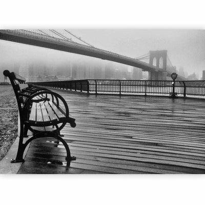 Wall Murals With a foggy day at the Brooklyn Bridge in New York, 61875g-art