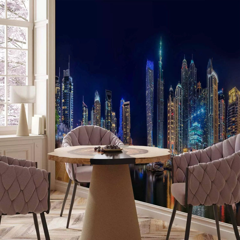 Wall Murals with night city - night in Dubai - 99036 G -art