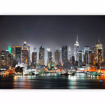 Wall Murals - New York Night Panorama with Skyscrapers, 64433 G-Art