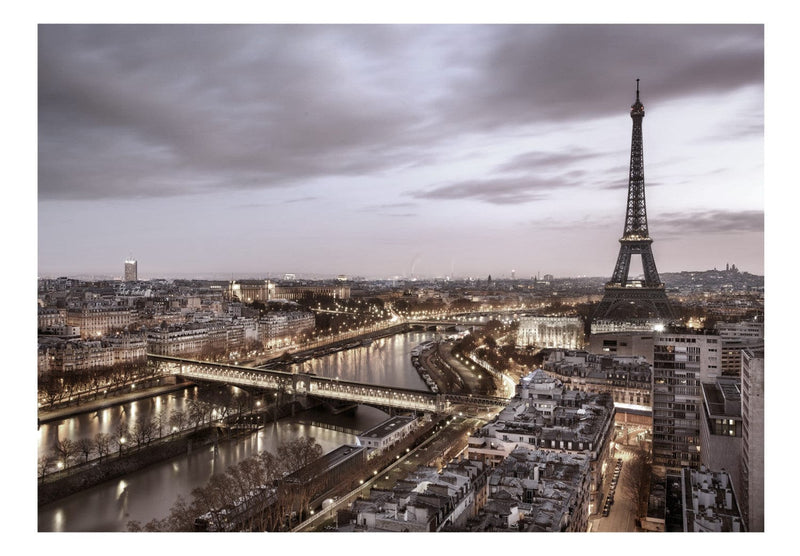 Fototapetes - Nakts Parīzē (pelēkā krāsā), 107241 G-ART