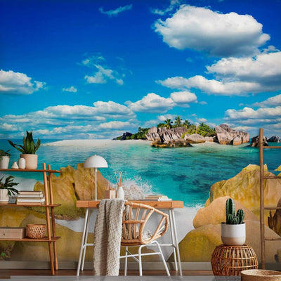 Wall Murals - Uninhabited Island - landscape with turquoise water and rocks, 61702 G-ART