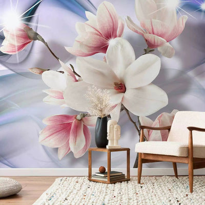 Fototapetai Su magnolijos gėlėmis. Mėlynais atspalviais - 62465 g -art