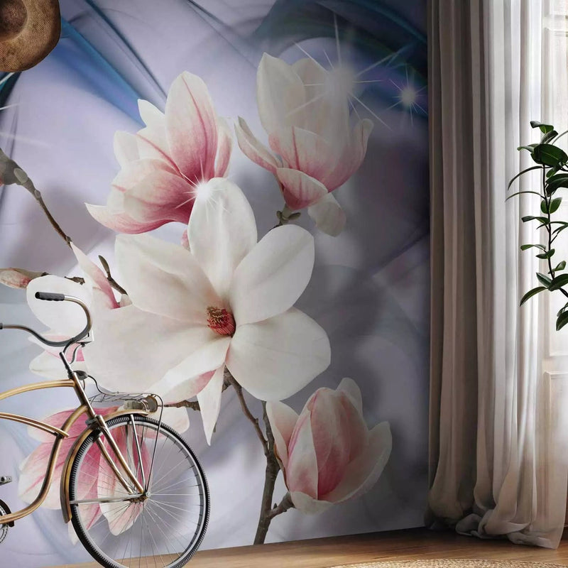 Fototapeet Magnolia lilledega. Sinistes toonides - 62465 g -art