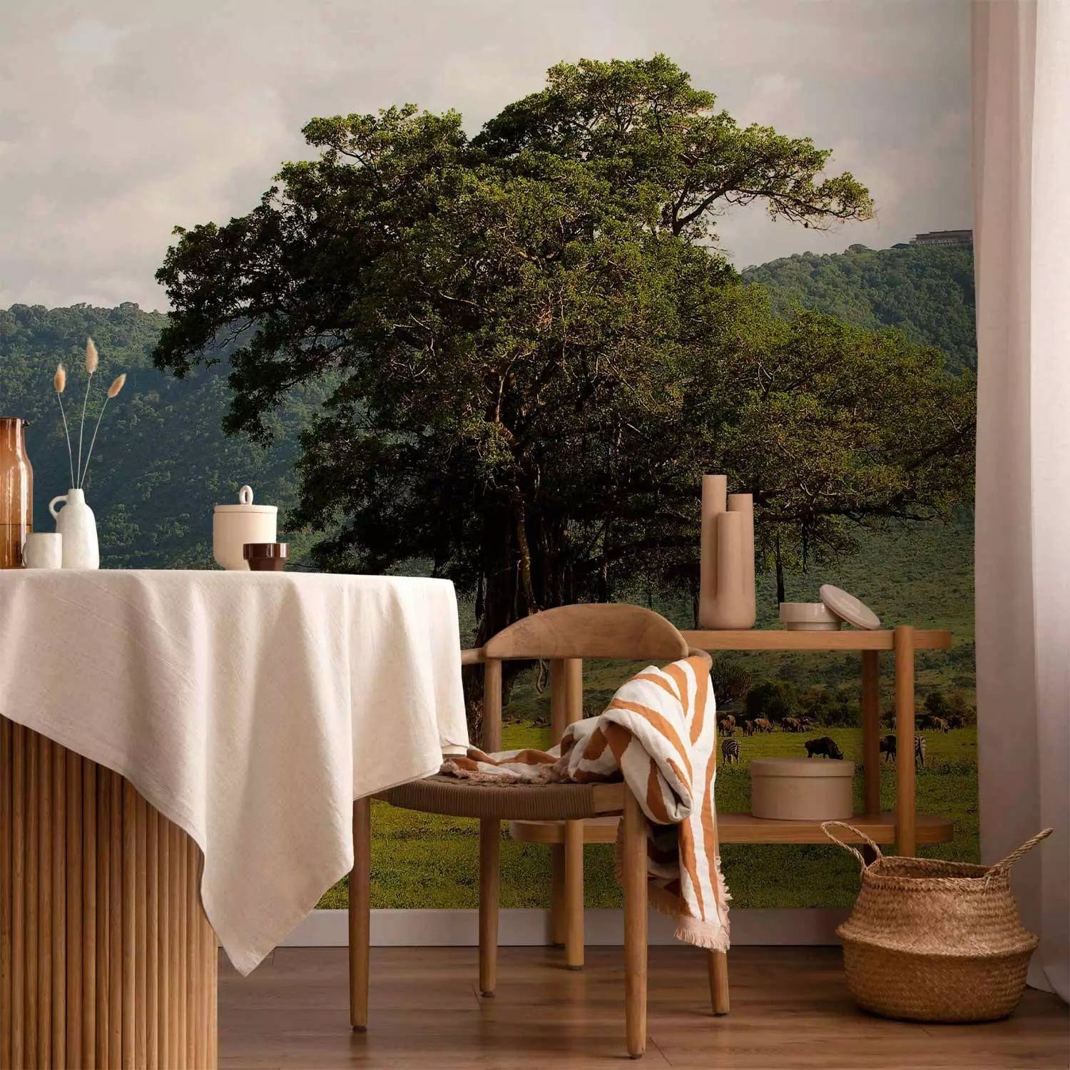 Fototapetes ar zaļu dabu - Ngorongoro krāterī, 59947 G-ART