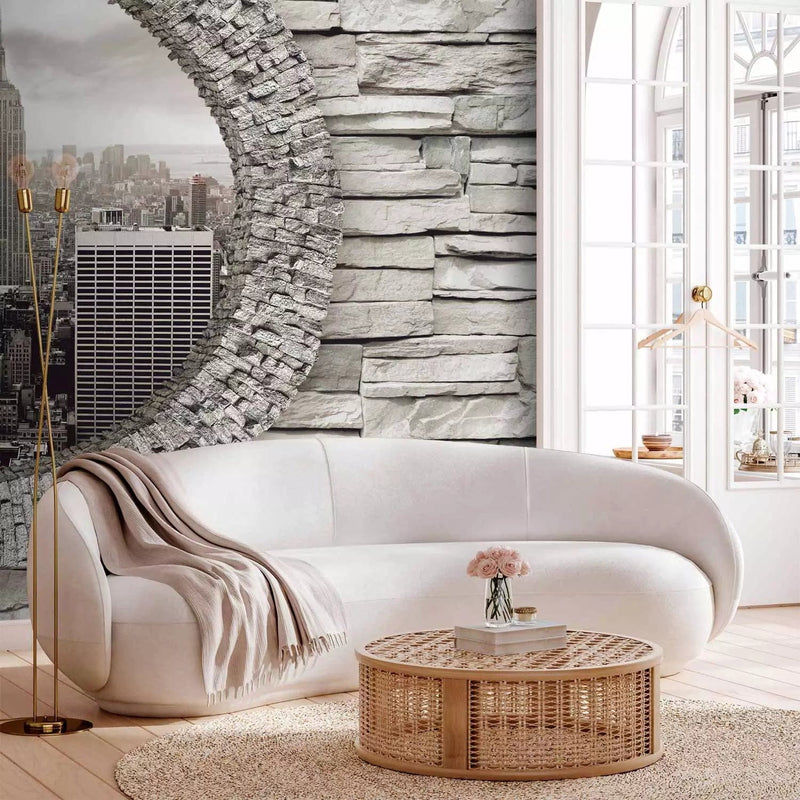 Wall Murals - View from the Stone Wall - View from Window to New York G -Art