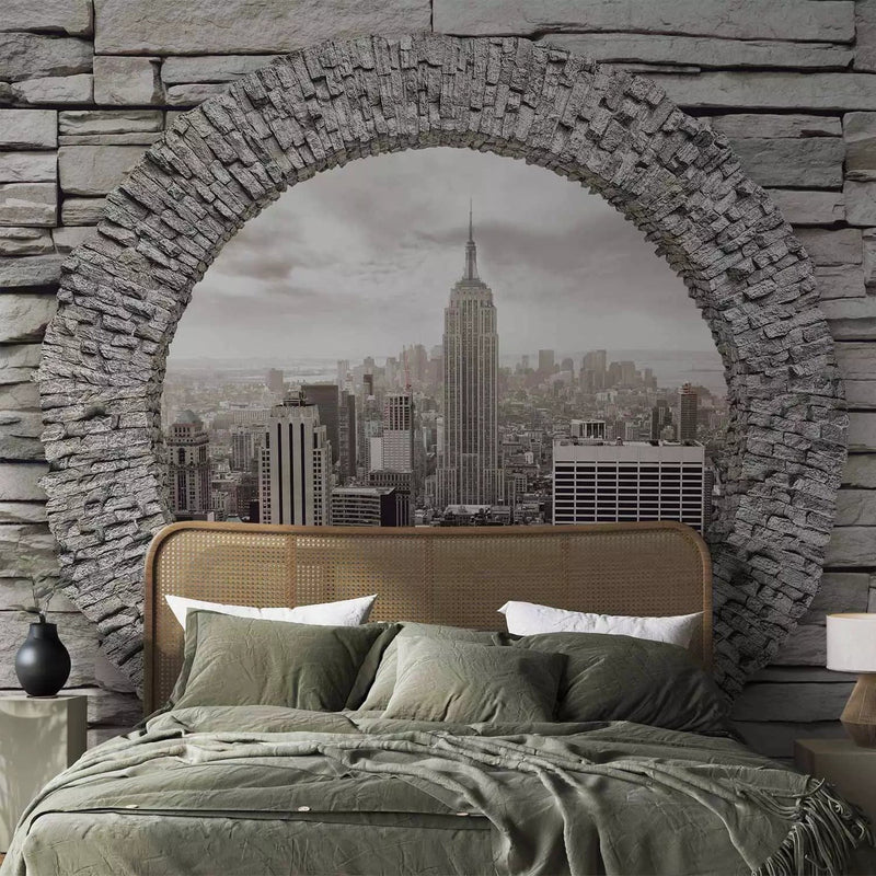 Wall Murals - View from the Stone Wall - View from Window to New York G -Art