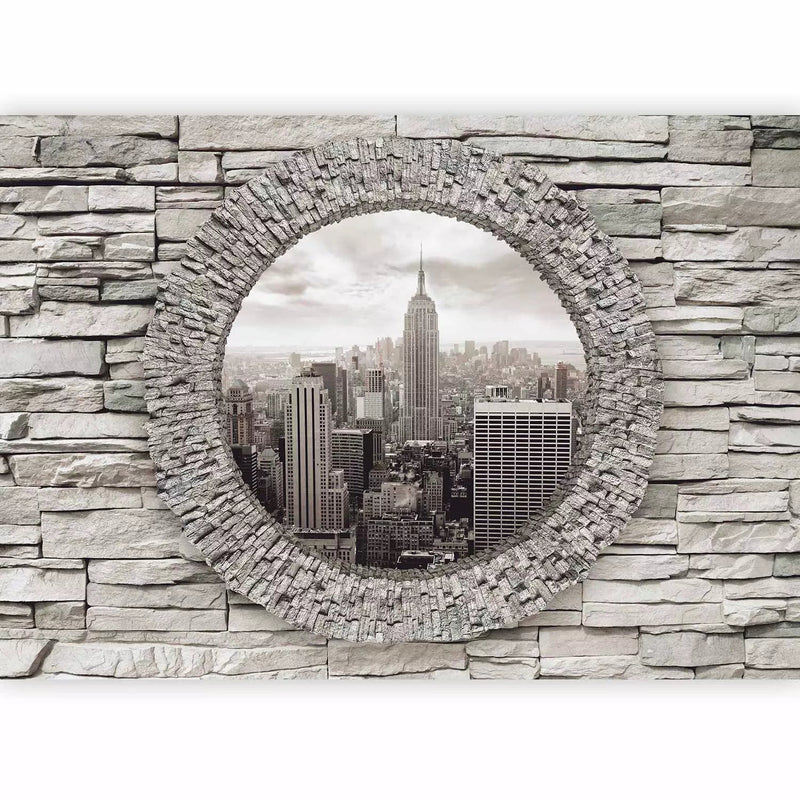 Wall Murals - View from the Stone Wall - View from Window to New York G -Art