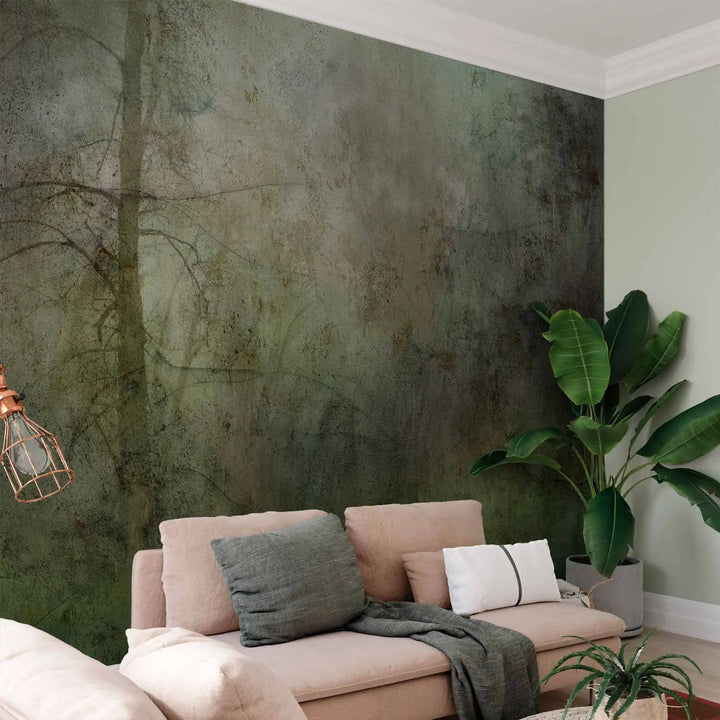 Wall murals - Mysterious peace of nature: Textured forest motif, 143931