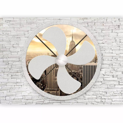 Wall Murals -Wall Murals With New York view through a huge fan G-art