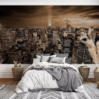 Wall Murals - Wall Murals with urban motifs. New York in brown, 61493G-ART