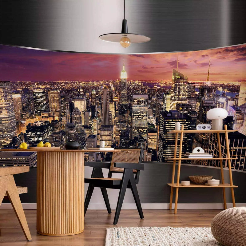 Wall Murals - New York architecture - skyline of skyscrapers at sunset G-ART