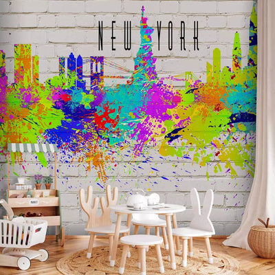 Wall Murals - Colorful abstraction of New York with the Statue of Liberty, 59776 G-ART