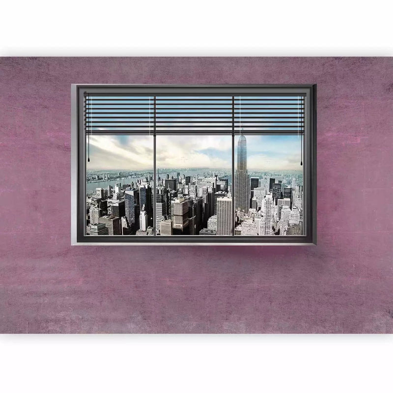 Wall Murals -Wall Murals Overlooking New York from the window. Purple in a g-art