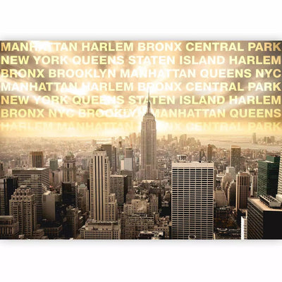 Wall Murals With New York's surroundings from a bird's eye view. Yellow in g-art