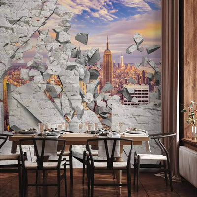 Wall Murals - from the white brick wall - New York Landscape, 63954 G -Art