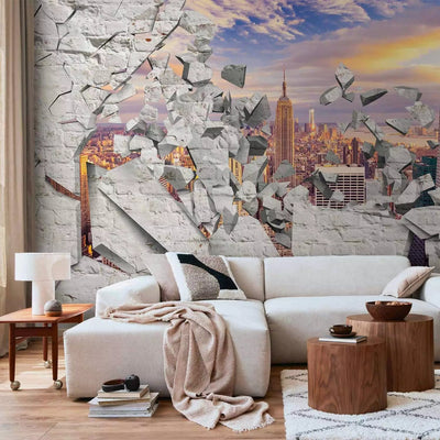 Wall Murals - from the white brick wall - New York Landscape, 63954 G -Art