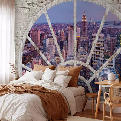 Wall Murals - view from New York window - Night view of the city G -art